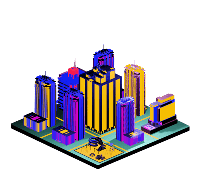 Isometric building arrangement png