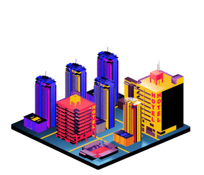 Isometric building arrangement png
