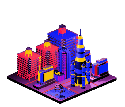 Isometric building arrangement png