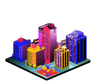 Isometric building arrangement png