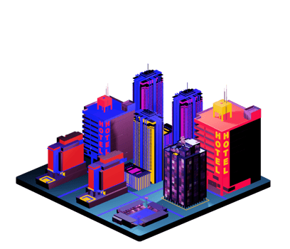 Isometric building arrangement png