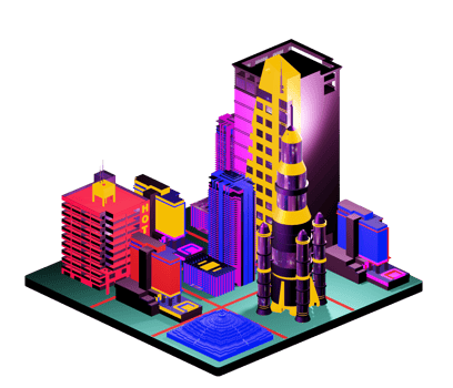 Isometric building arrangement png