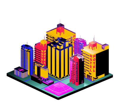 Retro isometric building png