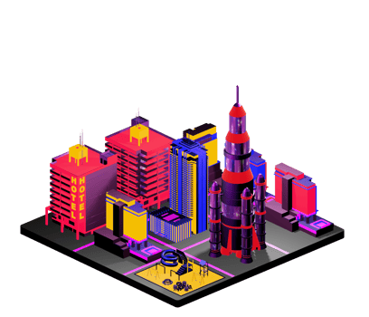 Retro isometric building png