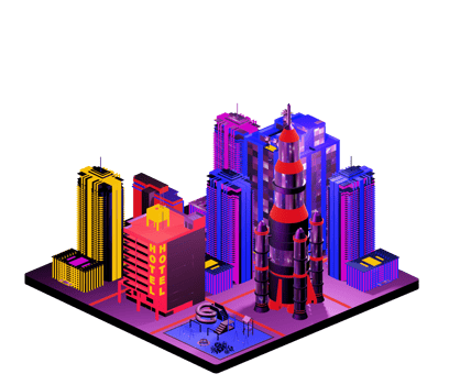 Retro isometric building png