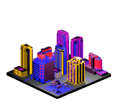 Retro isometric building png