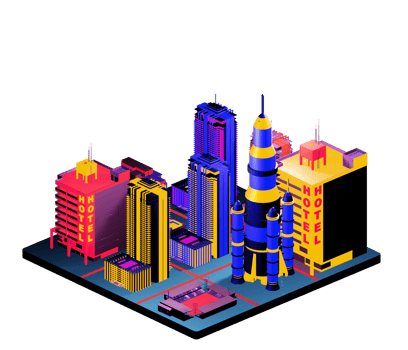 Retro isometric building png