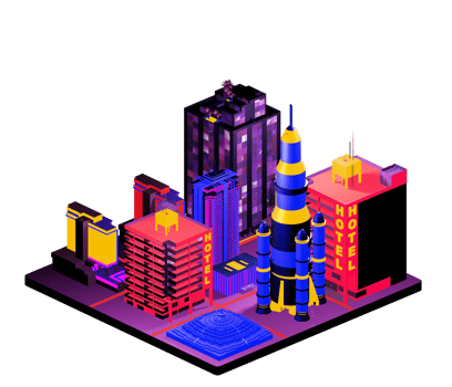 Retro isometric building png