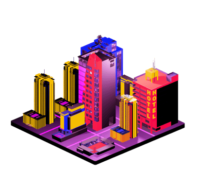Retro isometric building png
