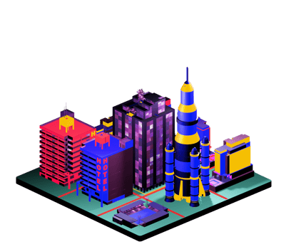Retro isometric building png