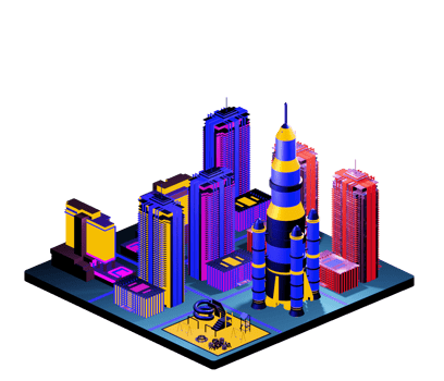 Retro isometric building png