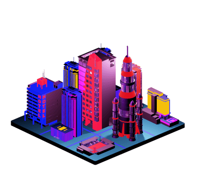 Retro isometric building png