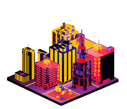 Retro isometric building png