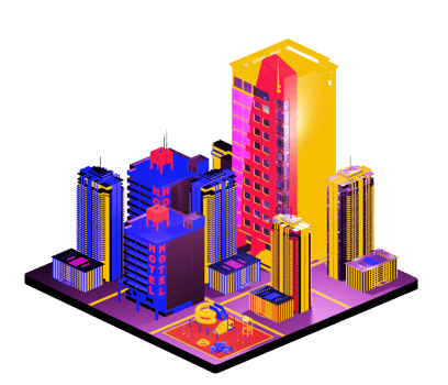 Isometric building in retro style png