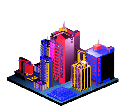 Retro isometric building png