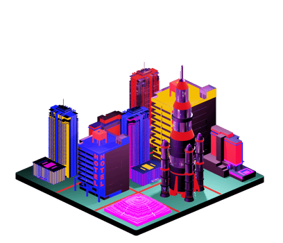Isometric building in retro style png