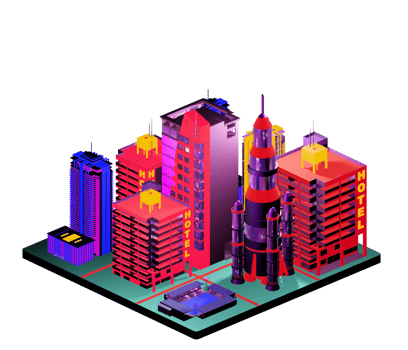 Isometric building in retro style png