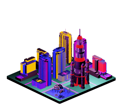 Isometric building in retro style png