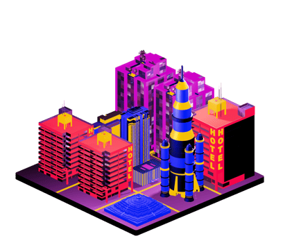 Isometric building in retro style png