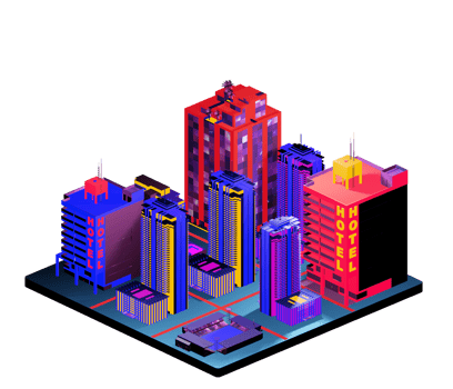 Isometric building in retro style png