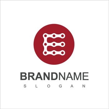 Letter E Chain Logo Design Vector