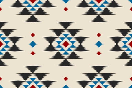 Fabric ikat pattern art. Geometric ethnic seamless pattern traditional. American, Mexican style. vector