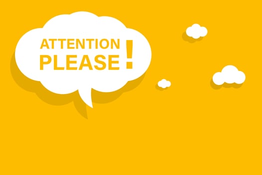 Attention pleasespeech bubble banner vector with copy space for business, marketing, flyers, banners, presentations and posters. illustration