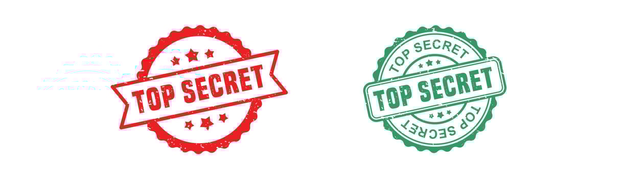 Top secret stamp rubber with grunge style on white background. vector