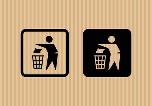 Do not litter simple flat icon vector illustration with cardboard texture background