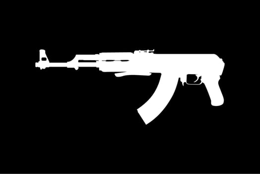 Silhouette of the Weapun Gun for Art Illustration, Pictogram or Graphic Design Element. Vector Illustration