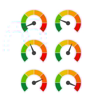 speedometer 6 different position icon vector for graphic design, logo, website, social media, mobile app, UI