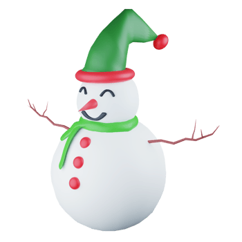 3D rendering side view snowman isolated on transparent background 1 png