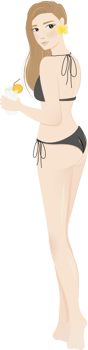 girls in different swimsuit for summer party png