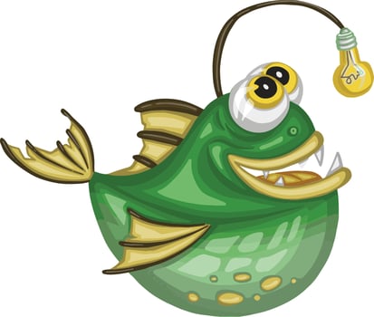 stun gun fish, marine stargazer symbol vector  drawn
