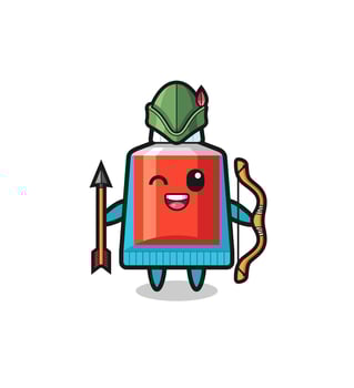 toothpaste cartoon as medieval archer mascot vector