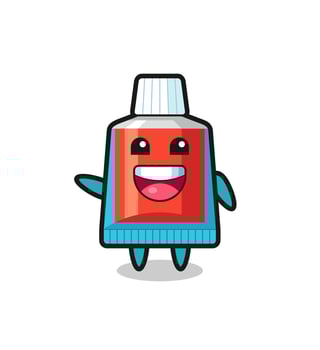 happy toothpaste cute mascot character vector