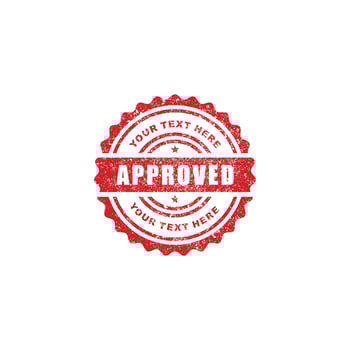 Approved grunge stamp seal icon vector