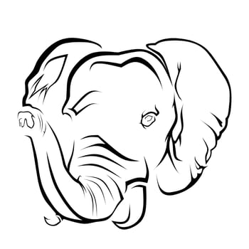 elephant head silhouette vector