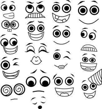 Vector image of eye emoticon with various expression