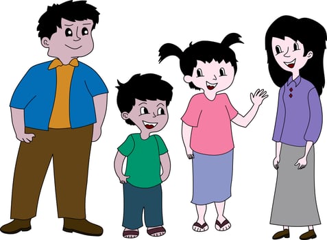 Cartoon character family vector