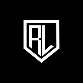 RL letter logo design with black background in illustrator. Vector logo, calligraphy designs for logo, Poster, Invitation, etc.