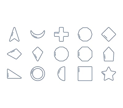 Geometric Shapes and symbol icon set vector