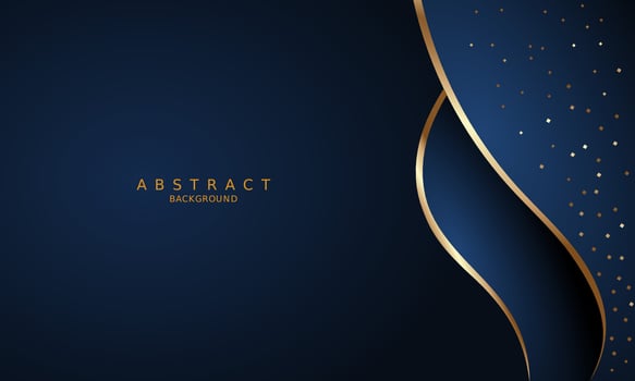 dark blue luxury premium background and gold line. vector