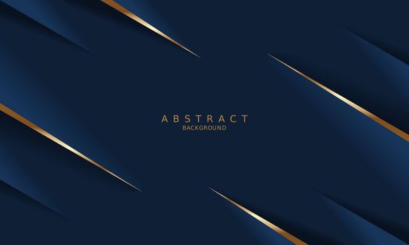 dark blue luxury premium background and gold line. vector
