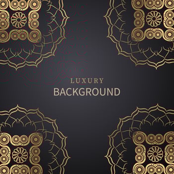 invitation card templates with gold patterned and crystals color luxury mandala background with golden arebesque pattern arabic islamic east style. ramadan style decorative mandala, flyer banner vector