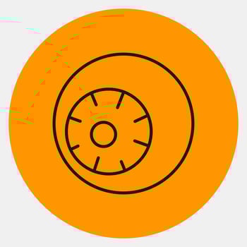Icon eye ball.Icon in orange style. Suitable for prints, poster, flyers, party decoration, greeting card, etc. vector