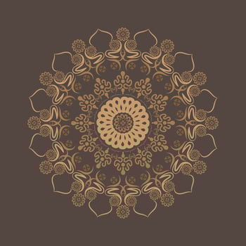 Flower Mandala. Vintage decorative elements. Oriental pattern, vector illustration. Islam, Arabic, Indian, turkish, pakistan, chinese, ottoman motifs and crytals color