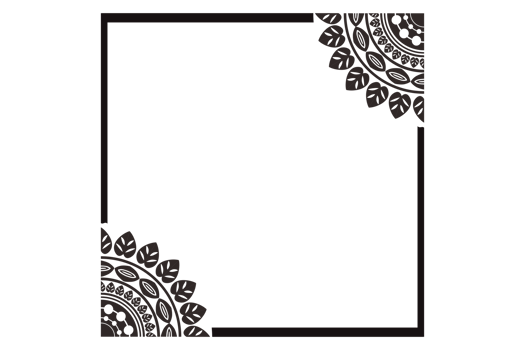 Black Mandala Ornament Frame Border png