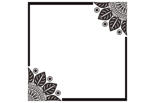 Black Mandala Ornament Frame Border png