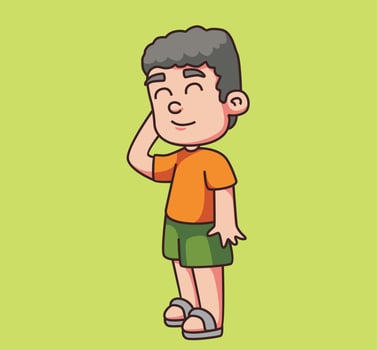 children confuse expression. cartoon illustration isolated vector